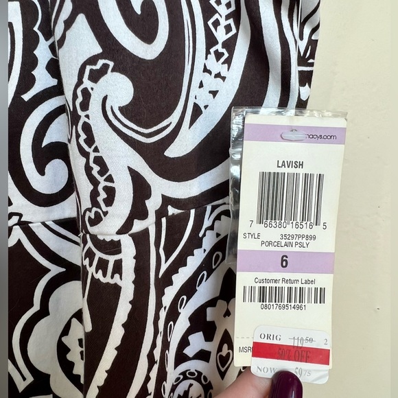 Women’s Halter Dress Embellished White and Brown by INC. - Picture 5 of 7